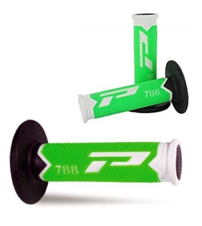 Coppia Manopole Progrip 788 Verde Fluo Nero Bianco